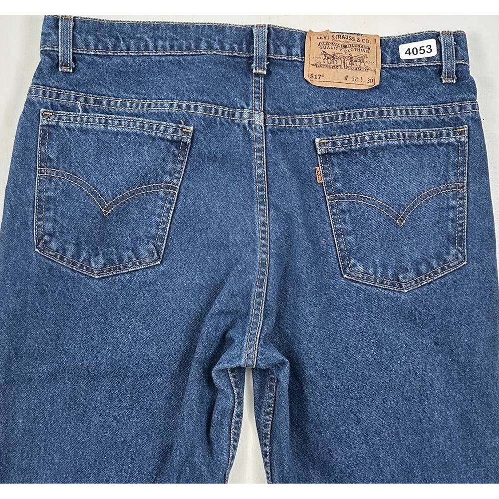 VTG Levi's Boot‎ Cut 517 Orange Tab Jeans Mens 36x31 Blue Western USA  Tag 38x30